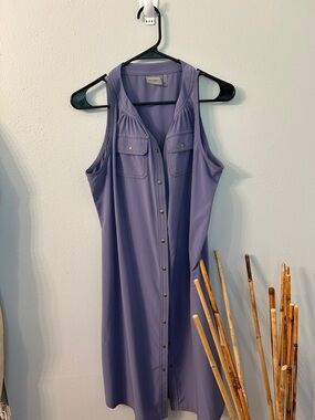 Athleta Lavender Button-Front Sleeveless Dress